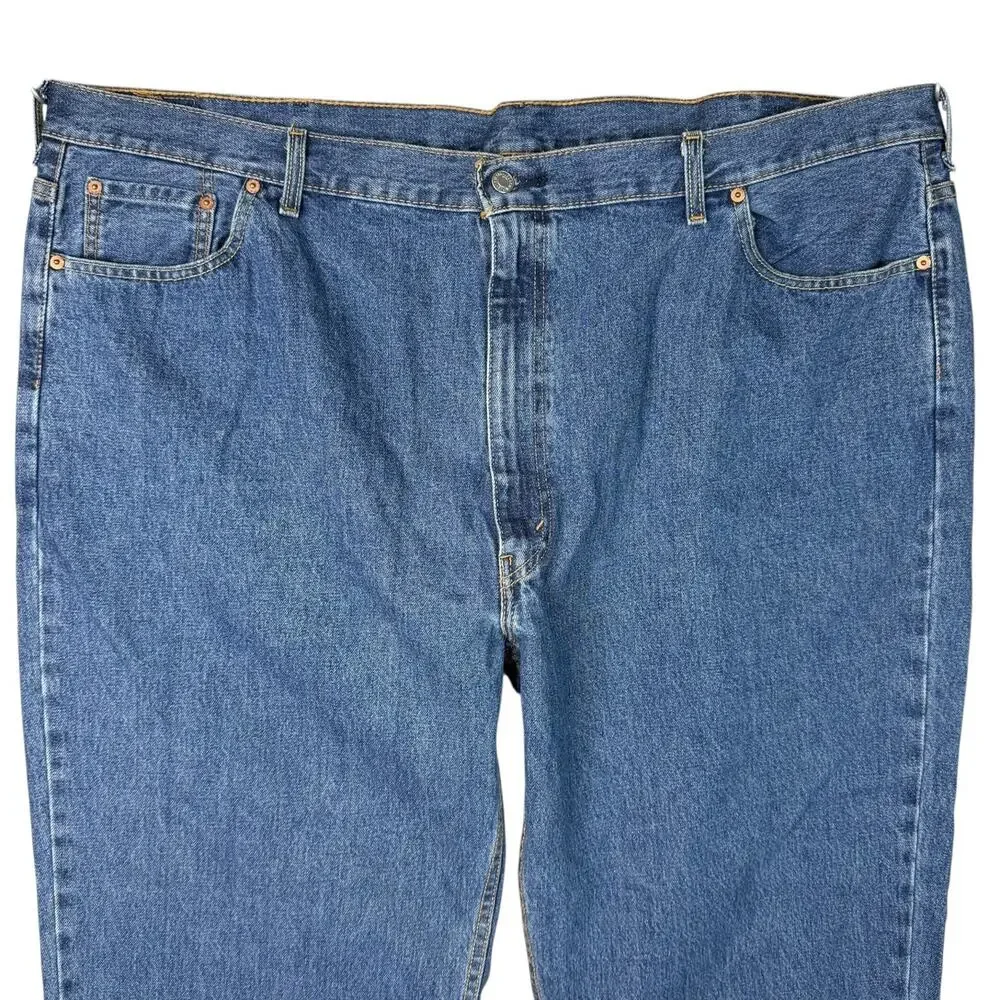 Levis 550 Relaxed Fit Straight Leg Jeans Non Stretch Denim Big & Tall Mens 52x29